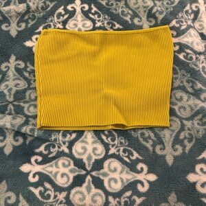 Aritzia Yellow Ribbed Crop Top